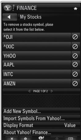 SAMSUNG UE-40B7020 - Uporaba gradnika finančnih informacij Yahoo!® - 1