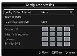 SAMSUNG UE-40B7020 - Config. rede sem fios-Auto. - 1