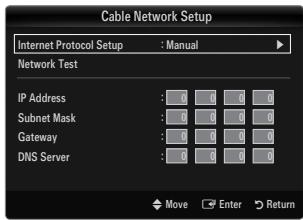 SAMSUNG UE-40B7020 - Cable Network Setup-Manual - 1
