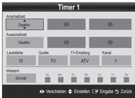 SAMSUNG UE-40C5100 - Einstellen des Ein-/Ausschalttimers - 1