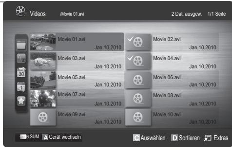 SAMSUNG UE-40C5100 - Sortieren der Dateiliste - 1