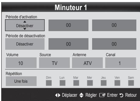 SAMSUNG UE-40C5100 - Réglage de la minuterie de mise en marche/arrêt - 1