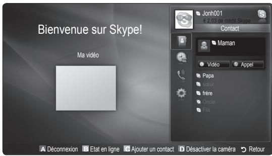 Bienvenue sur Skype! Ma vidéo Jorh001 € 2,03 de crédit Skype Contact Maman Vidéo Appel Papa sœur frère Orcie File Déconnexion Etat en ligne Ajouter un contact Désactiver la caméra Retour