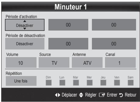 SAMSUNG UE32C6710US - Réglage de la minuterie de mise en marche/arrêt - 1