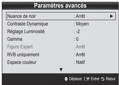 SAMSUNG UE32C6710US - Paramètres avances - 2