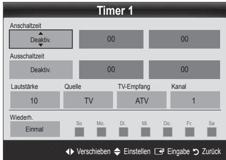 SAMSUNG UE32C6710US - Einstellen des Ein-/Ausschalttimers - 1