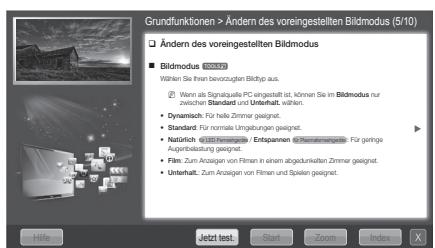 SAMSUNG UE37D5700RS - Verwendend der Hilfe - 3