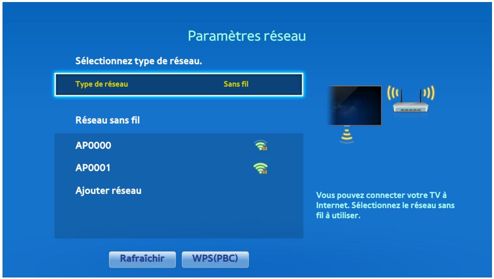 SAMSUNG UE65F6400 - Configuration manuelle du réseau sans fil - 1