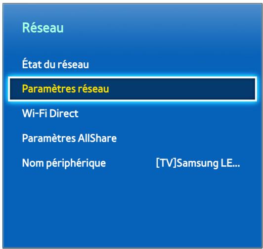 SAMSUNG UE65F6400 - Configuration du réseau sans fil - 1