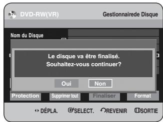 SAMSUNG DVD-HR734 - Appuyez sur les boutons ▲▼◀▶ pour sélectionner Finaliser, puis appuyez sur le bouton OK. - 2