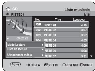 SAMSUNG DVD-HR734 - Appuyez sur le bouton ANYKEY au cours de la lecture de la Liste de musique. - 1