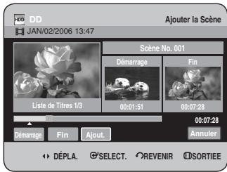 SAMSUNG DVD-HR734 - Appuyez sur le bouton OK au point final de la scène. - 1