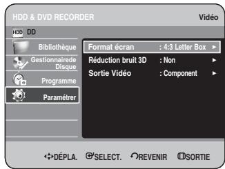 SAMSUNG DVD-HR734 - Configuration des options d'affichage vidéo - 2