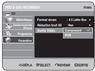 SAMSUNG DVD-HR734 - Configuration des options de sortie vidéo - 3