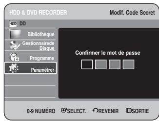 SAMSUNG DVD-HR734 - A propos du changement du code secret - 3