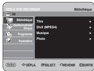 SAMSUNG DVD-HR734 - Navigation dans les menus à l'écran - 1