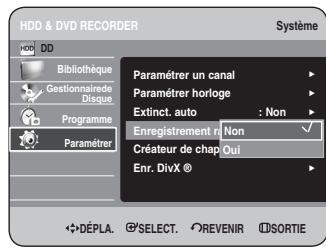 SAMSUNG DVD-HR734 - Appuyez sur les boutons ▲▼ pour sélectionner Enregistrement rapide, puis sur le bouton OK ou ▶. - 1
