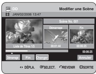 SAMSUNG DVD-HR734 - Appuyez sur le bouton OK au point final de la scène. - 1