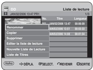SAMSUNG DVD-HR734 - A l'aide des boutons ▲▼, sélectionnez le titre que vous souhaitez modifier parmi la liste de lecture, puis appuyez sur le bouton ANYKEY. - 1