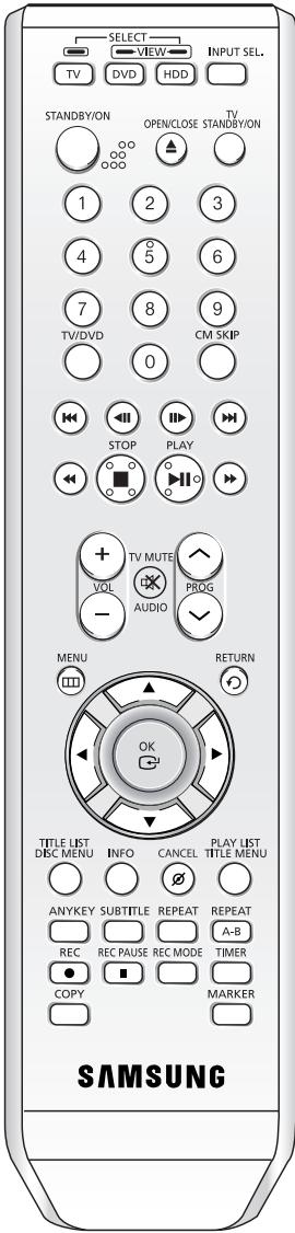 SAMSUNG DVD-HR734 - Réglage de la télécommande - 1