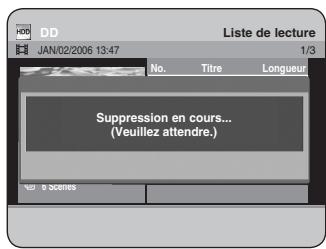 SAMSUNG DVD-HR734 - Appuyez sur les boutons ◀▶ pour sélectionner Oui, puis appuyez sur le bouton OK. Vous revenez automatiquement à l'écran Liste de lecture une fois la suppression terminée. - 1
