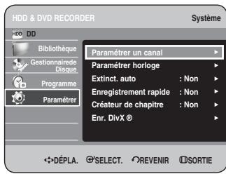 SAMSUNG DVD-HR734 - Appuyez sur les boutons ▲▼ pour sélectionner Système, puis sur le bouton OK ou ▶. - 1