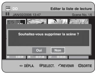 SAMSUNG DVD-HR734 - Appuyez sur les boutons ▲▼ pour sélectionner Supprimer, puis appuyez sur le bouton OK ou ▶. - 1