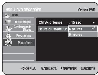 SAMSUNG DVD-HR734 - Appuyez sur les boutons ▲▼ pour sélectionner Option PVR, puis sur le bouton OK ou ▶. Le menu Option PVR s'affiche. - 2