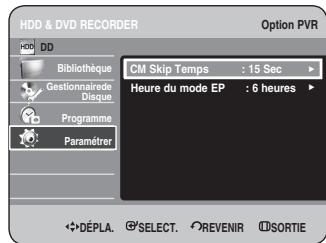 SAMSUNG DVD-HR734 - Réglage du CM Skip Temps - 2