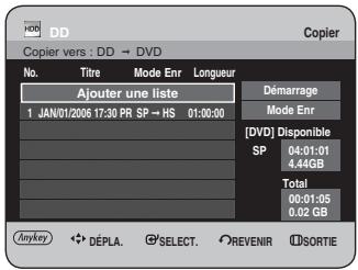 SAMSUNG DVD-HR734 - Appuyez sur les boutons ▲▼ pour sélectionner Copier, puis appuyez sur le bouton OK ou ▶. L'écran Copier s'affiche. - 1