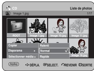 SAMSUNG DVD-HR734 - Appuyez sur les boutons ▲▼ pour sélectionner Diaporama, puis appuyez sur le bouton OK ou ▶. - 1