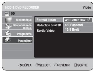 SAMSUNG DVD-HR734 - Configuration des options d'affichage vidéo - 3