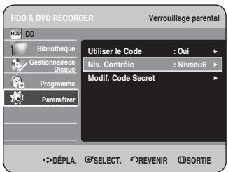 SAMSUNG DVD-HR734 - A propos du Niveau de contrôle - 2
