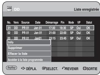 SAMSUNG DVD-HR734 - Aller sur la Liste d'Enregistrements Programmée - 1