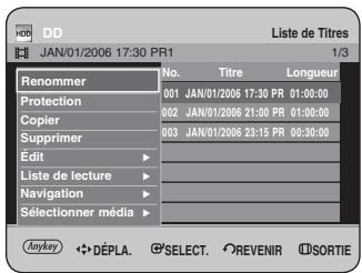 SAMSUNG DVD-HR734 - A l'aide des boutons ▲▼, sélectionnez l'entrée que vous souhaitez supprimer dans la liste des titres, puis appuyez sur le bouton ANYKEY. - 1