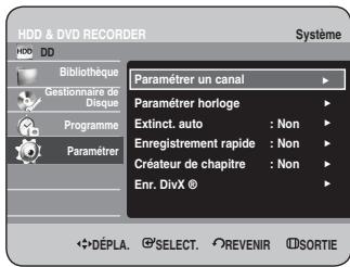 SAMSUNG DVD-HR734 - Appuyez sur les boutons ▲▼ pour sélectionner Système, puis sur le bouton OK ou ▶. - 1