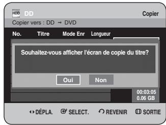 SAMSUNG DVD-HR734 - Le message "Souhaitez-vous afficher l'écran de copie du titre?" apparaît. - 1