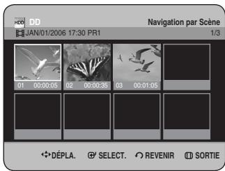SAMSUNG DVD-HR734 - Appuyez sur les boutons ▲▼ pour sélectionner Navigation par Scène, puis appuyez sur le bouton OK ou ▶. - 1