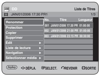 SAMSUNG DVD-HR734 - A l'aide des boutons ▲▼, sélectionnez l'entrée que vous souhaitez renommer parmi la liste des titres, puis appuyez sur le bouton ANYKEY. - 1