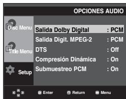 SAMSUNG DVD-P270K - Configuración de las-optiones de audio - 2