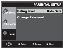 SAMSUNG DVD-P270K - Setting Up the Rating Level - 3