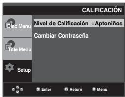SAMSUNG DVD-P270K - Configuración del niveau de clasificacion - 3