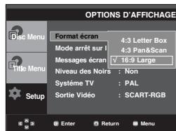 SAMSUNG DVD-P270K - Configuration des options d'affichage - 2