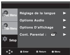SAMSUNG DVD-P270K - Utilisation du menu de configuration - 1