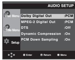 SAMSUNG DVD-P270K - Setting Up the Audio Options - 2