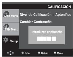 SAMSUNG DVD-P270K - Configuración del niveau de clasificacion - 4