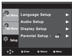 SAMSUNG DVD-P270K - Setting Up the Rating Level - 1