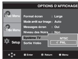 SAMSUNG DVD-P270K - Configuration des options d'affichage - 3