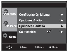 SAMSUNG DVD-P270K - Configuración de las options de pantalla - 1