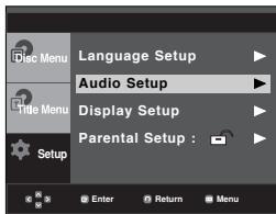 SAMSUNG DVD-P270K - Setting Up the Audio Options - 1